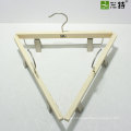 popular laminated wood pants hanger trounser metal clips hangers